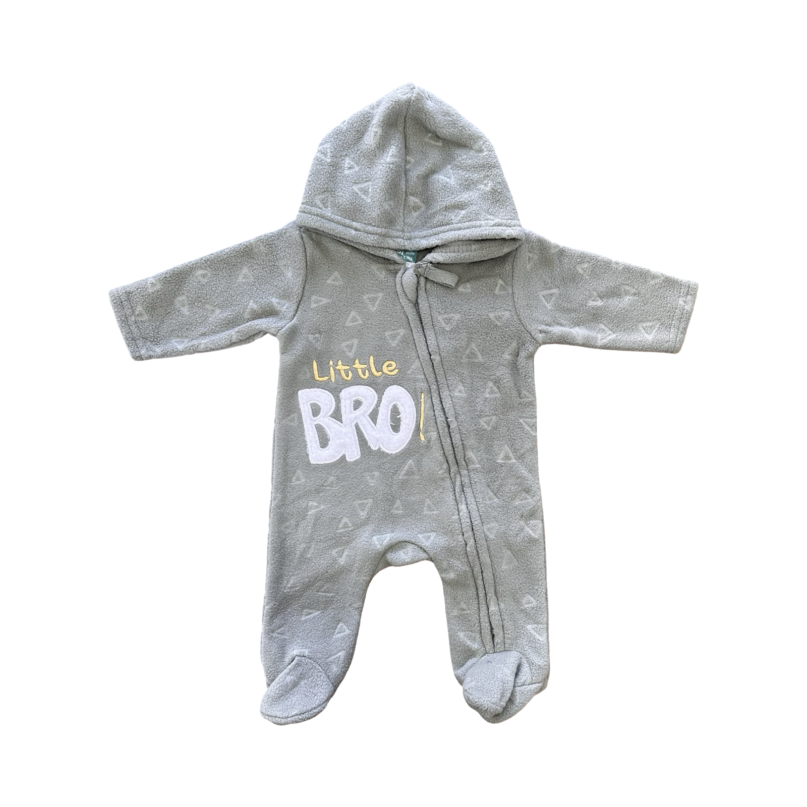 Tint Baby Green Little Bro Side Zipper Hooded Onesie - Ackermans