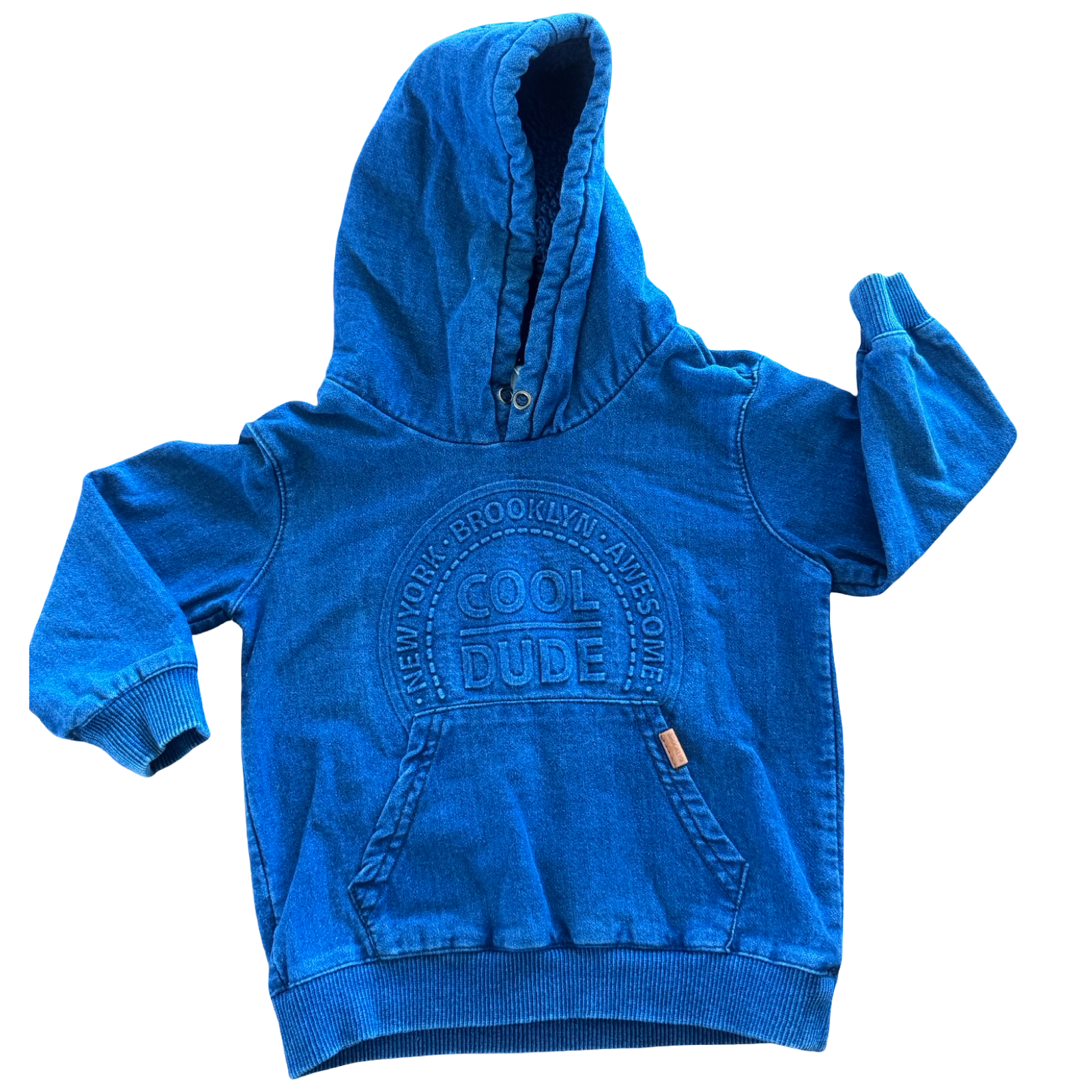 18-24M Cotton Denim Look Hoodie - Ackermans