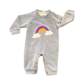 3-6M Light Blue Super Soft Ribbed Effect Soft Inner Onesie - Kittikin