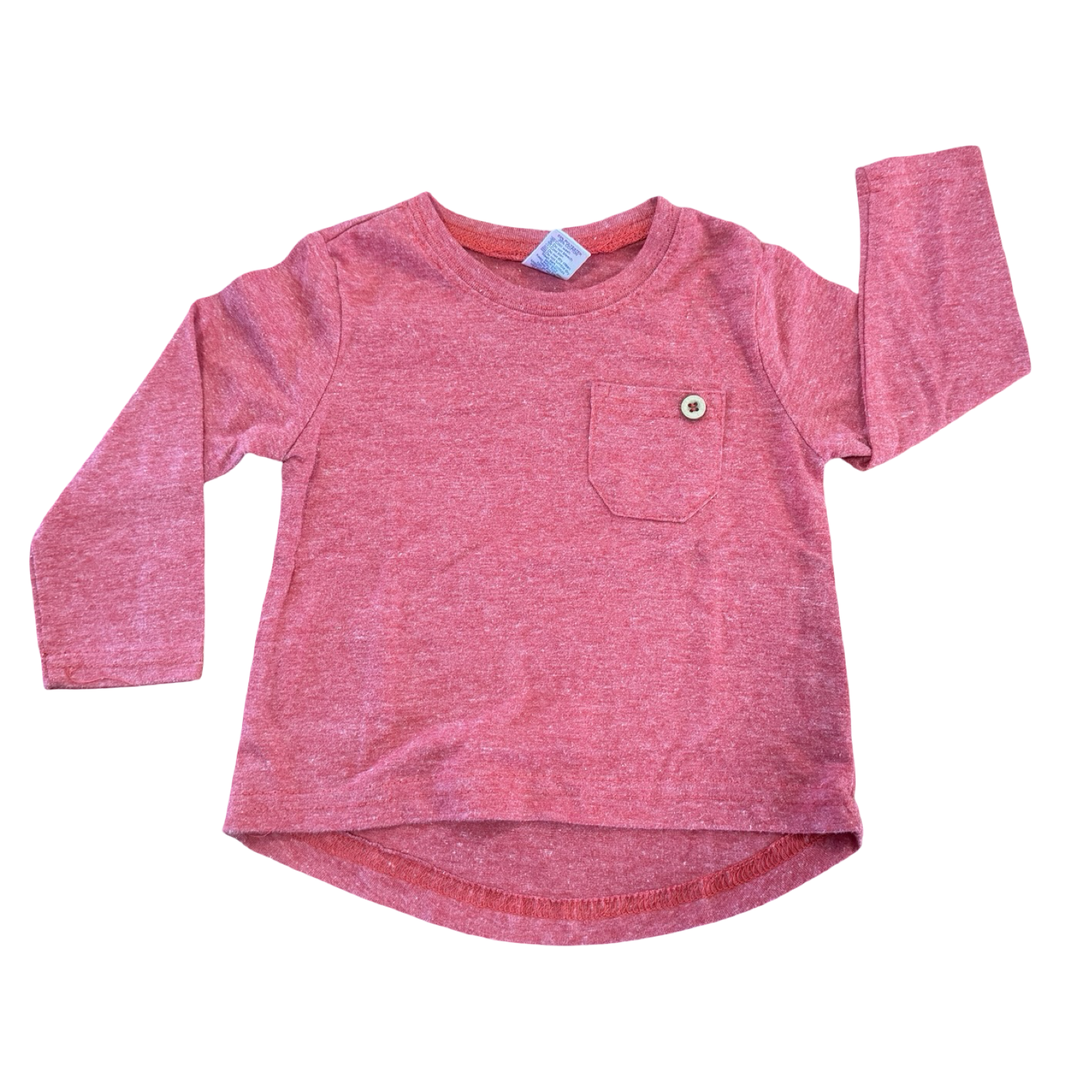 6-12M Red Melange Long Sleeve T-Shirt - Ackermans