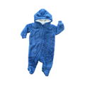 *NEW* 0-3M Blue Bear Fleece Side Zipper Onesie - Tiny Tots