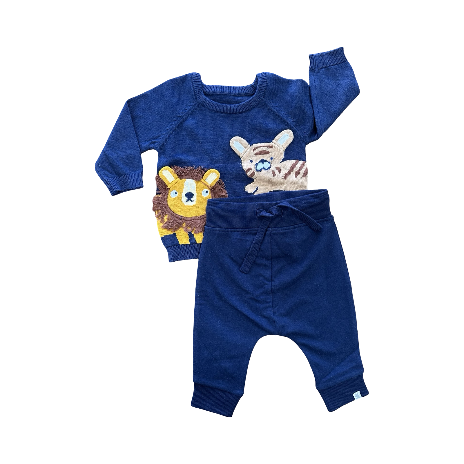 1-3M 2pc Navy Wild Animal Set - Woolworths