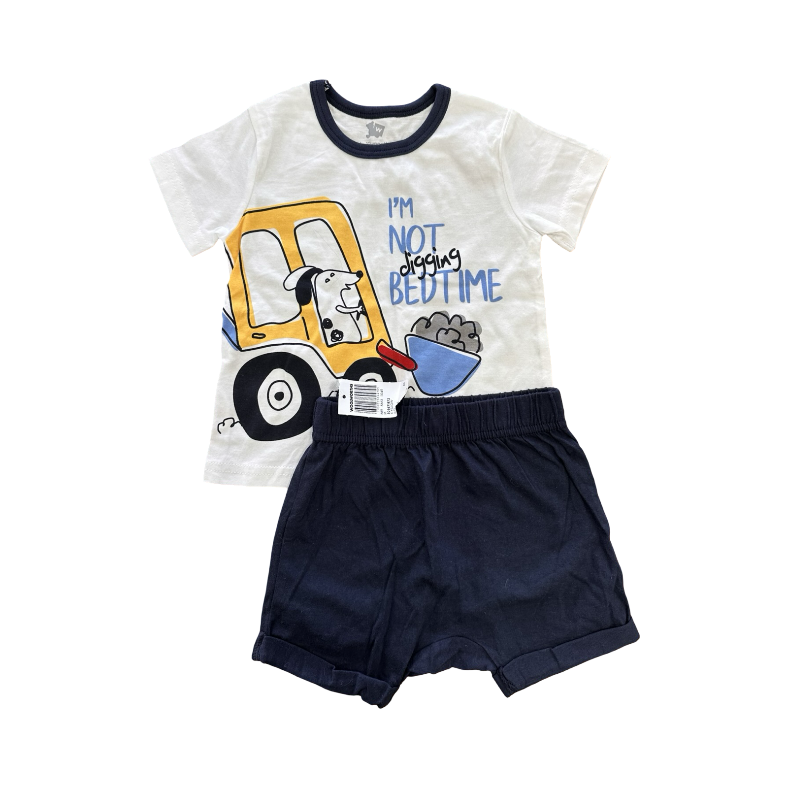 *NEW* 6-12M 2pc "I'm Not Digging Bedtime" Pyjama Set - Woolworths