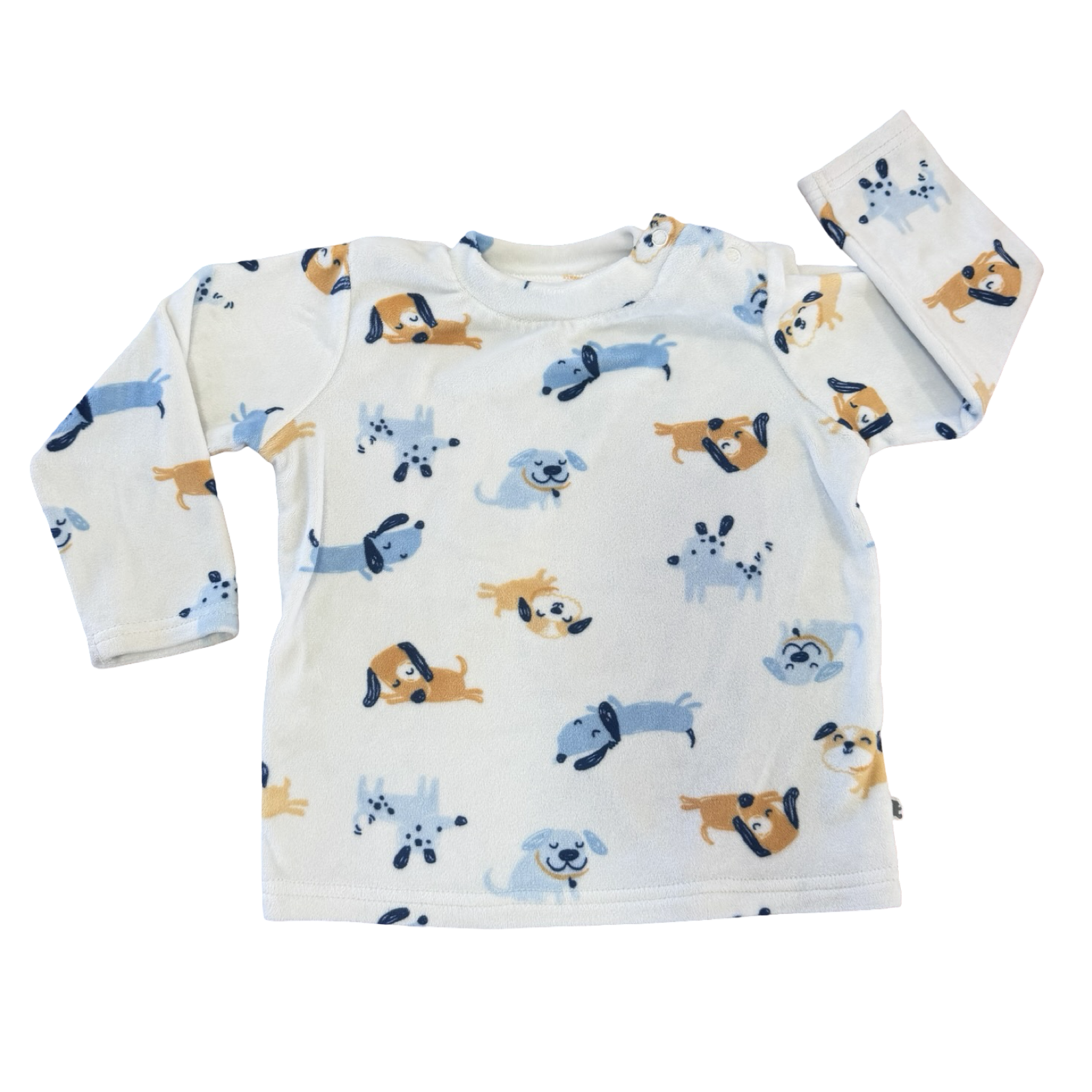 18-24M White Doggy Fleece Long Sleeve Top - Woolworths