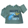 1-2Y Green Sleepy Dino Long Sleeve Top - Real Kids