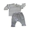 9-12M Blue 2pc Long Sleeve Boy's Outfit - H & M