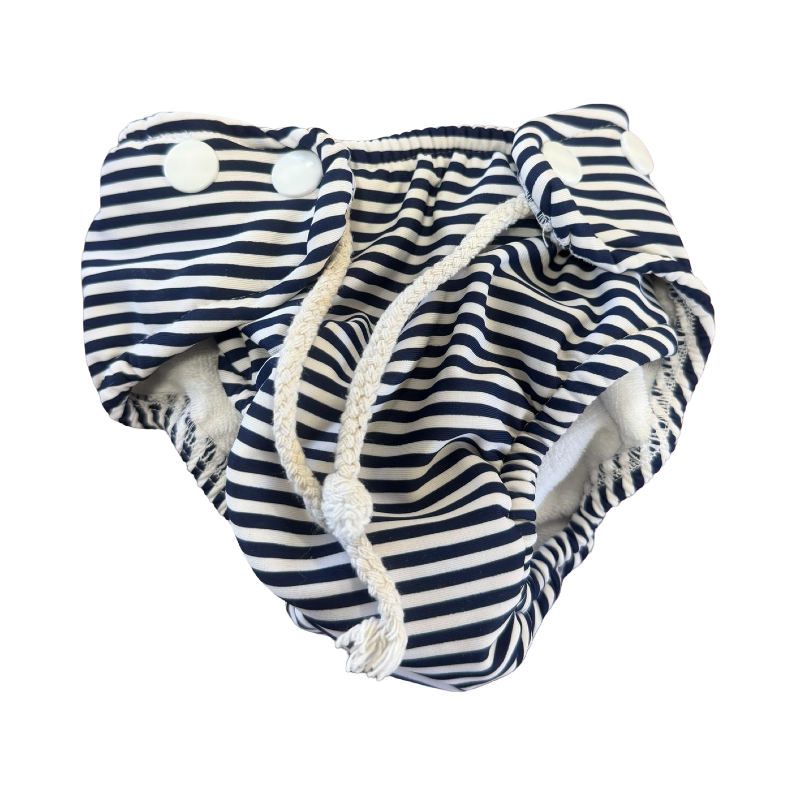 Large Navy & White Stripe Swim Nappy - Inspired by Nature