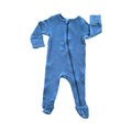 3-6M Blue Ribbed Side Zipper Babygrow - Cotton On