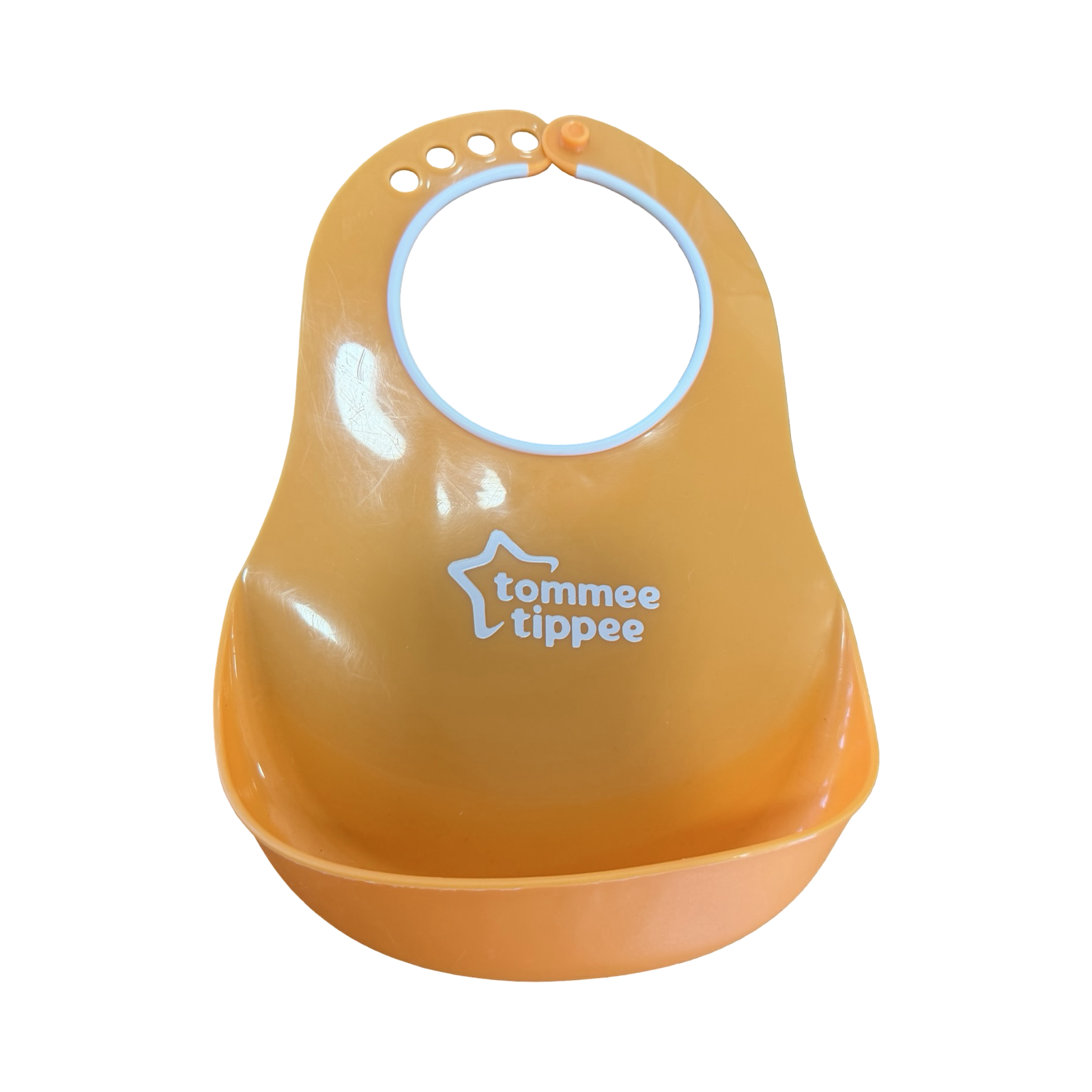 One Size Orange Plastic Bib - Tommee Tippee