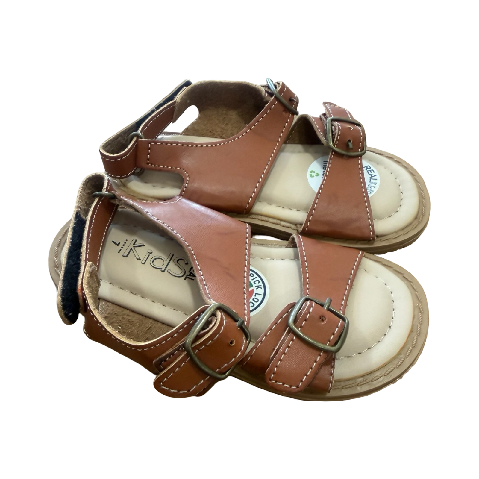 *NEW* Size 7 Brown Leather Sandals - Real Kids