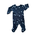 1-3M Black & White Side Zipper Babygrow - Woolworths