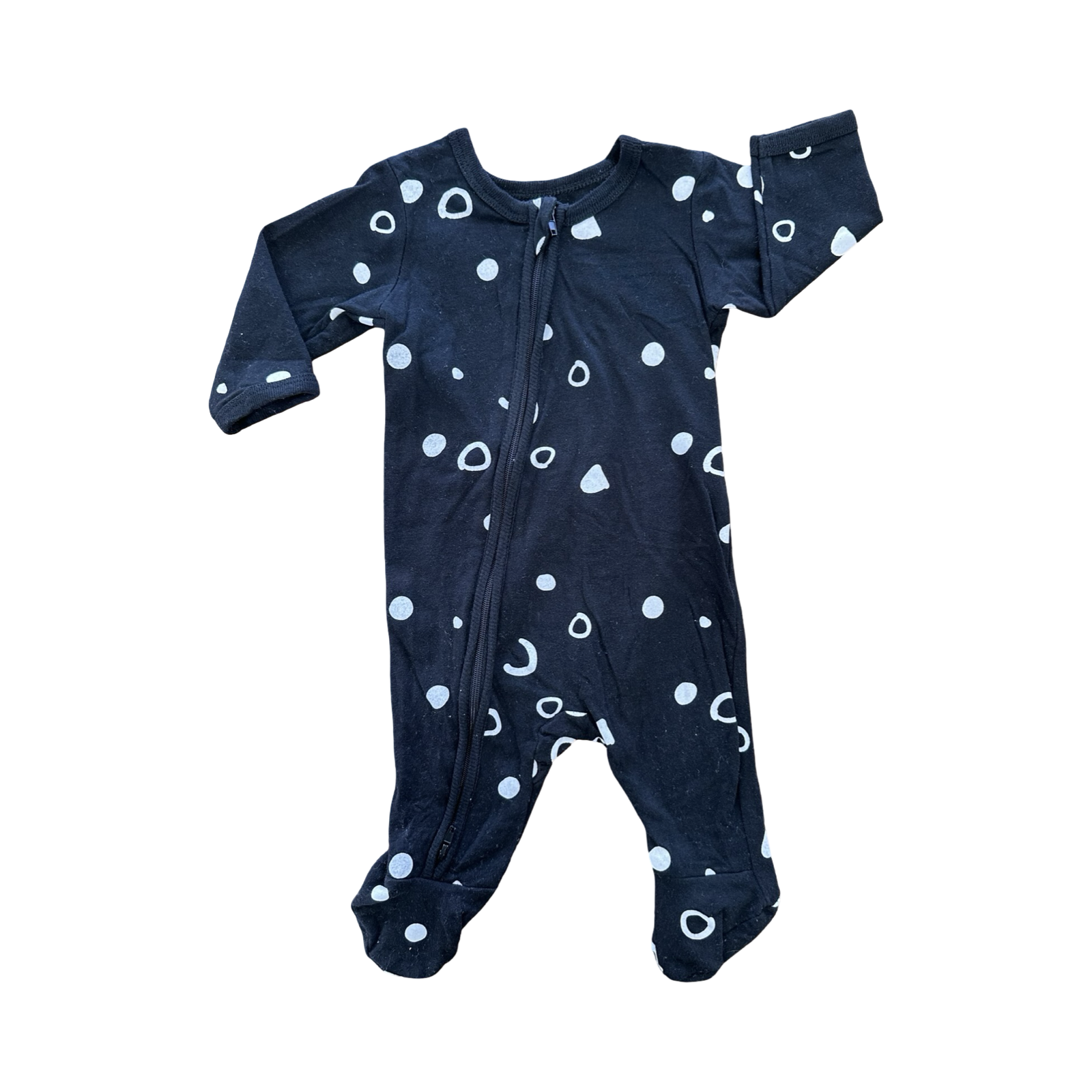 1-3M Black & White Side Zipper Babygrow - Woolworths