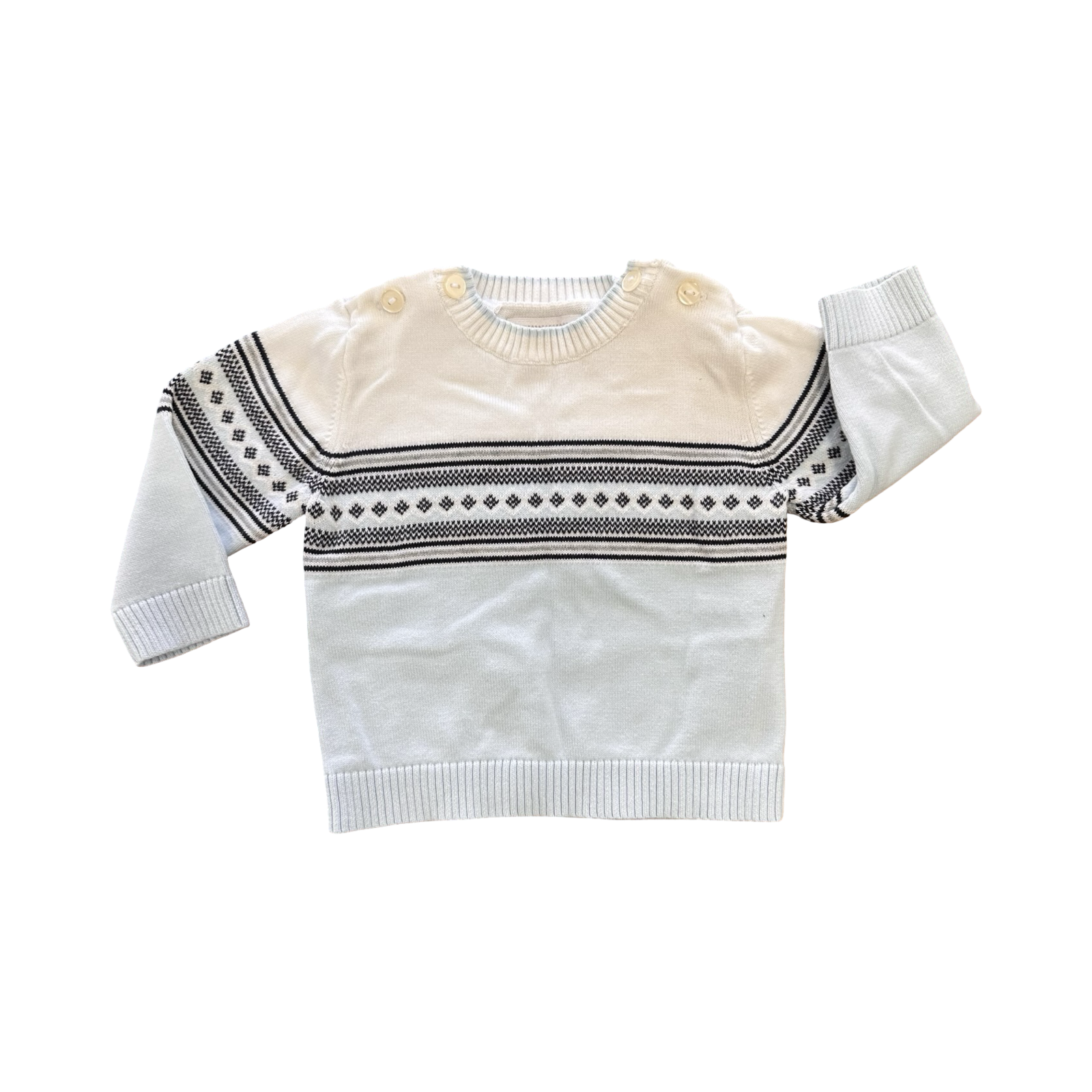 6M Blue & White Classic Design Knitted Jersey - Emile Et ROSE