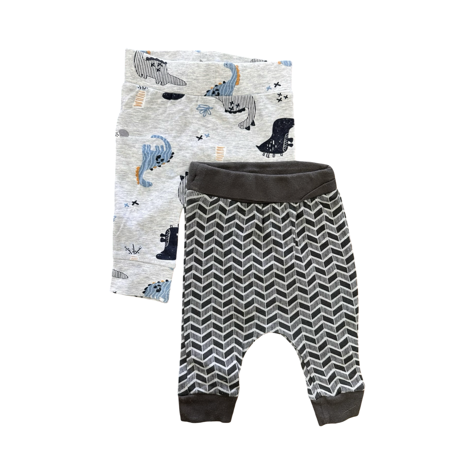 1-3M 2pc Dinosaur & Grey Patterned Leggings - Woolworths