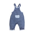 3-6M Blue & Grey Cotton Stripe Dungaree - Next