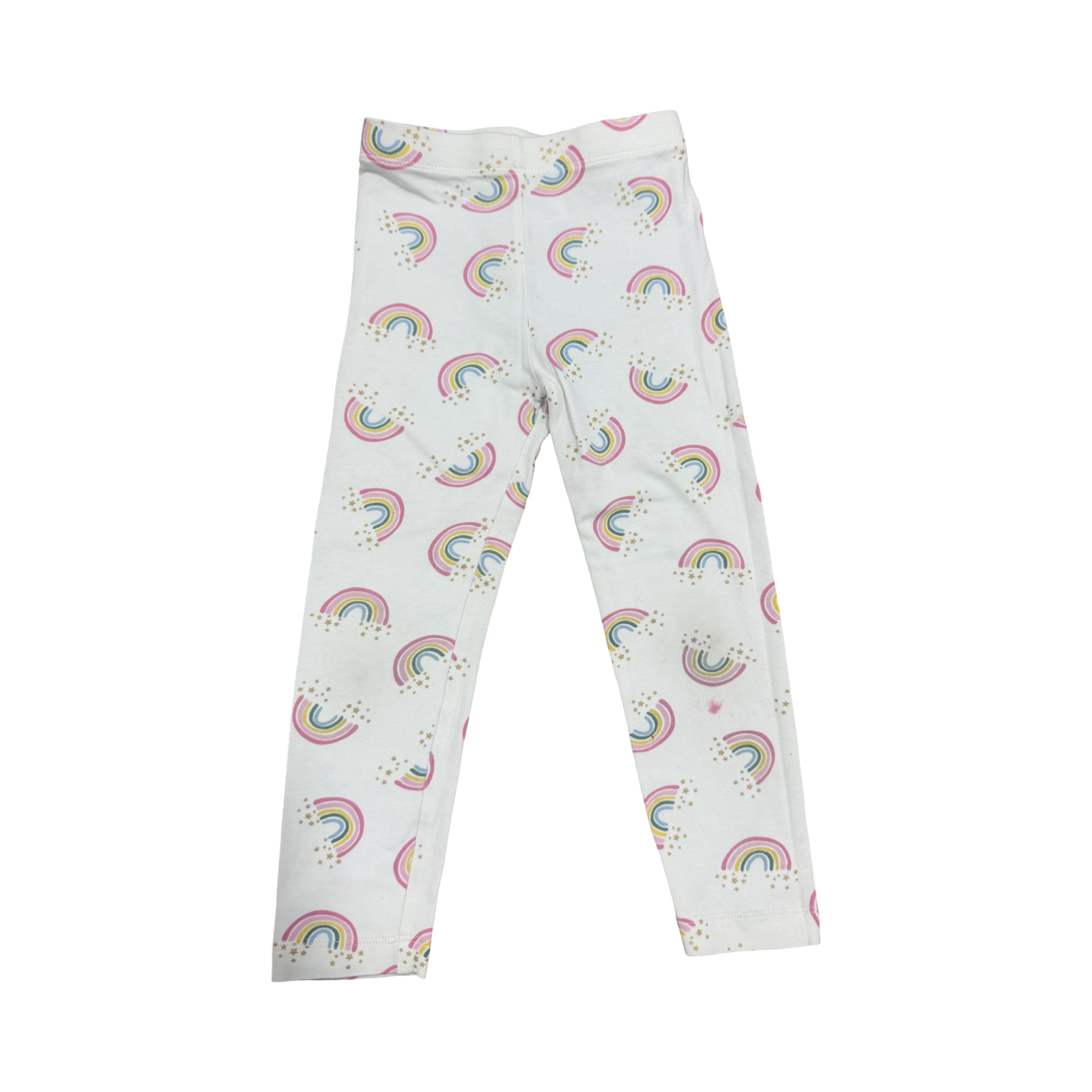 3-5Y White Rainbow Long Leggings - Real Kids