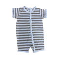 6-9M Beige & White Stretch Ribbed Snapper Romper - H & M