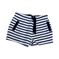 6-9M White & Navy Cotton Shorts - H & M
