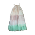 2-3Y Pink & Green Tulle & Sequin Dress - Qtee