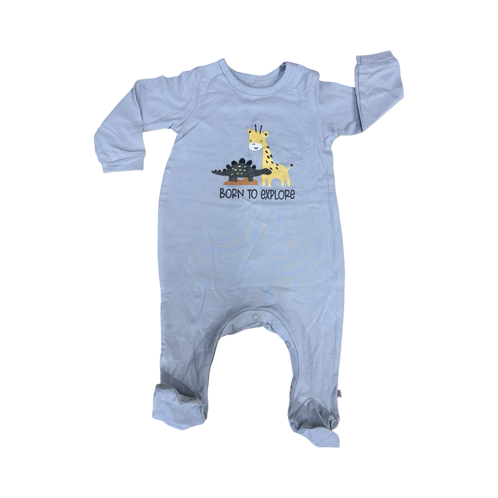 3-6M Green Born To Explore Long Babygrow - Woolworths