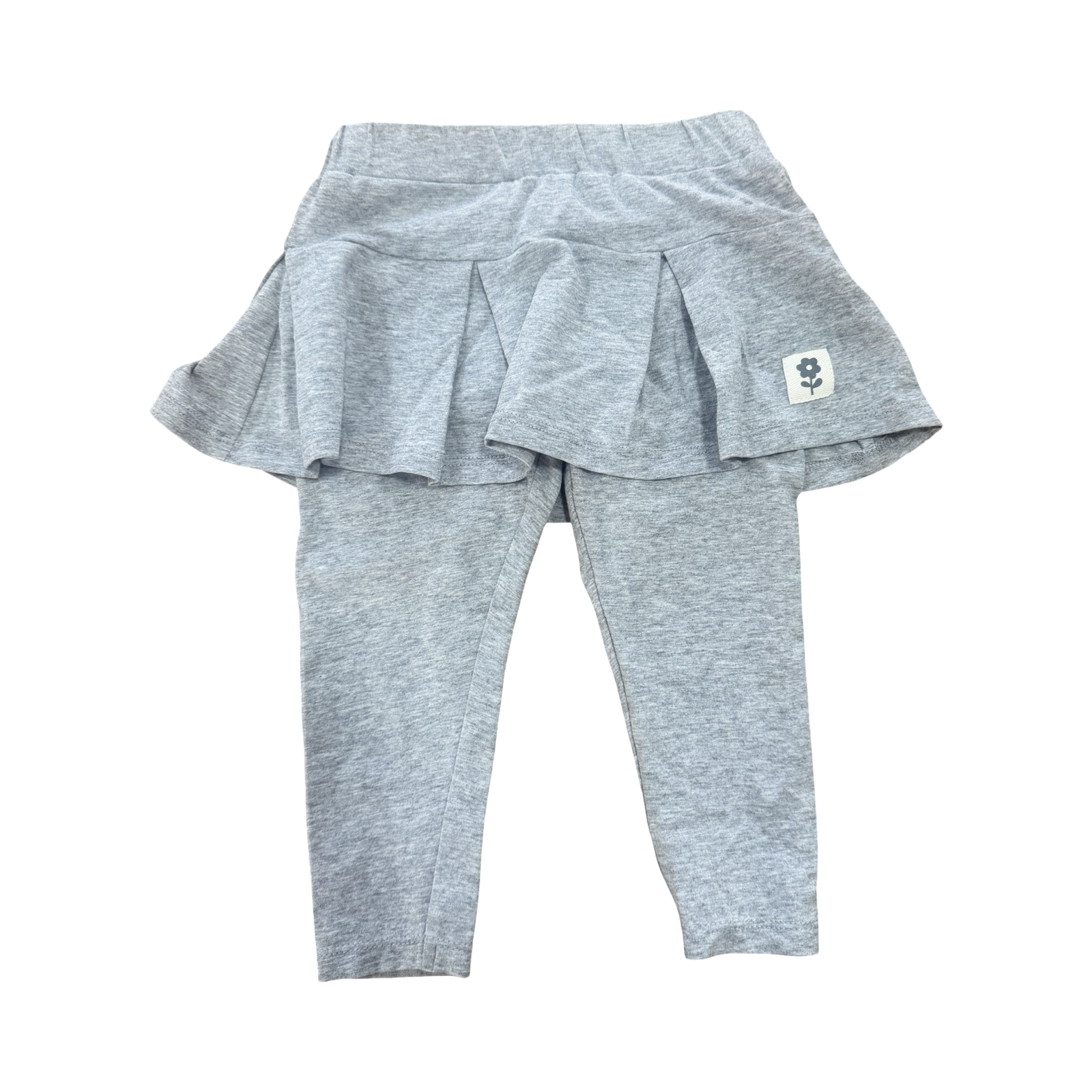 4Y Light Grey Melange Leggings with Attached Skirt - Woolworths