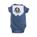 6-9M Blue Cotton Bodysuit with Hungry Cub Bandana Bib - Next