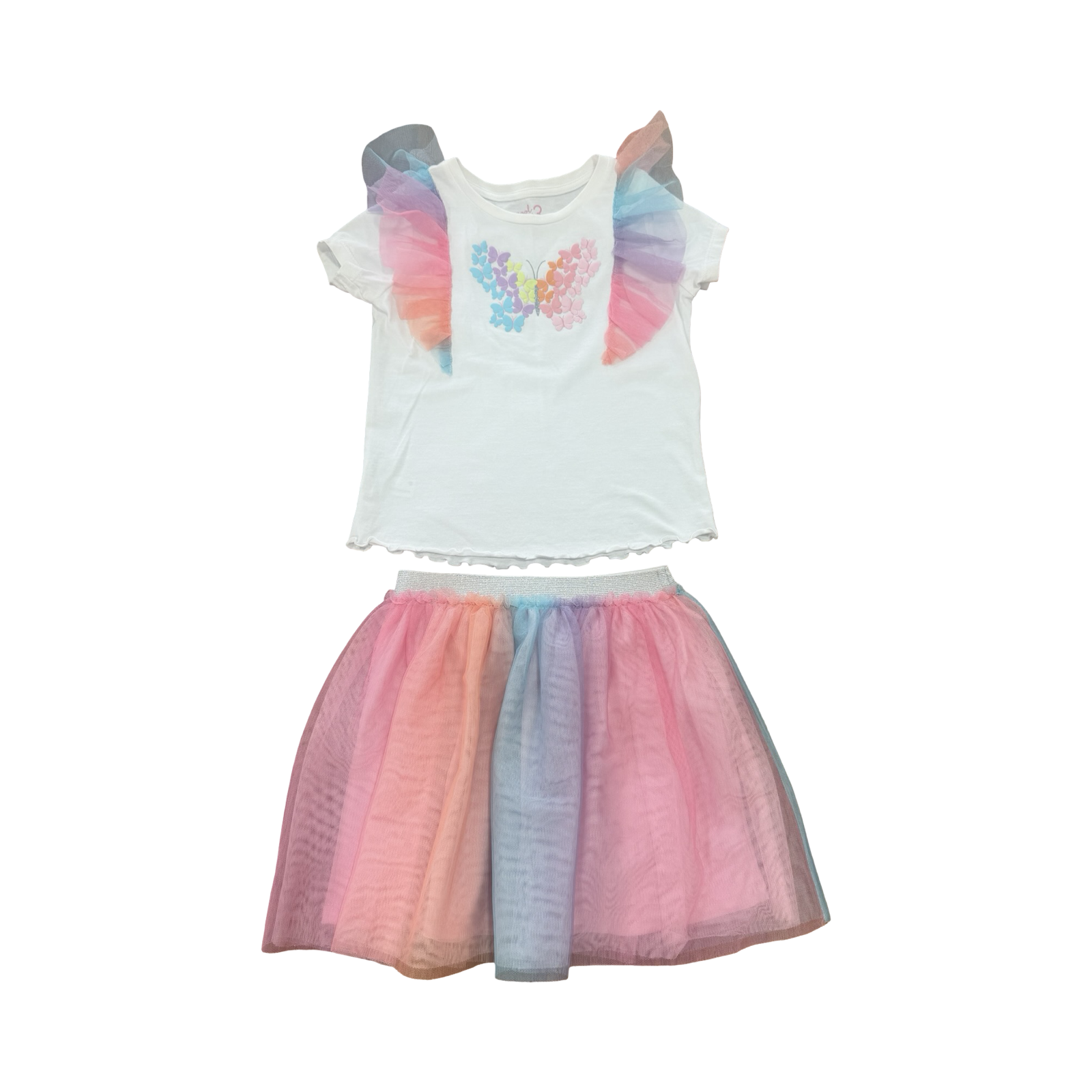 3Y 2pc Multicoloured Butterfly Top & Tulle Skirt Set - Woolworths