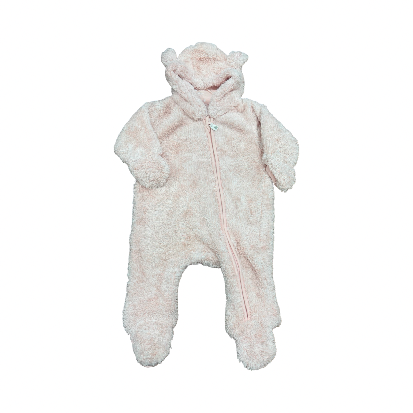 1-3 Pink Bear Fleece Winter Onesie - Woolworths