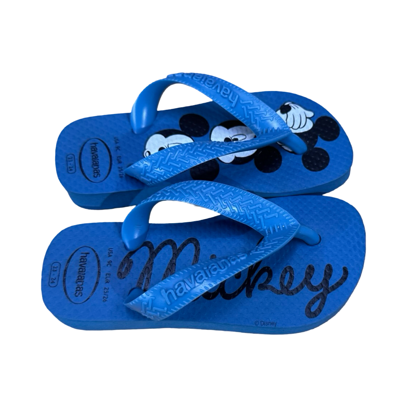 Size 7/8 Blue Mickey Mouse Flops - Havaianas