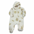 1-3M Beige, Cream & Light Pink Bear Fleece Winter Onesie - Woolworths