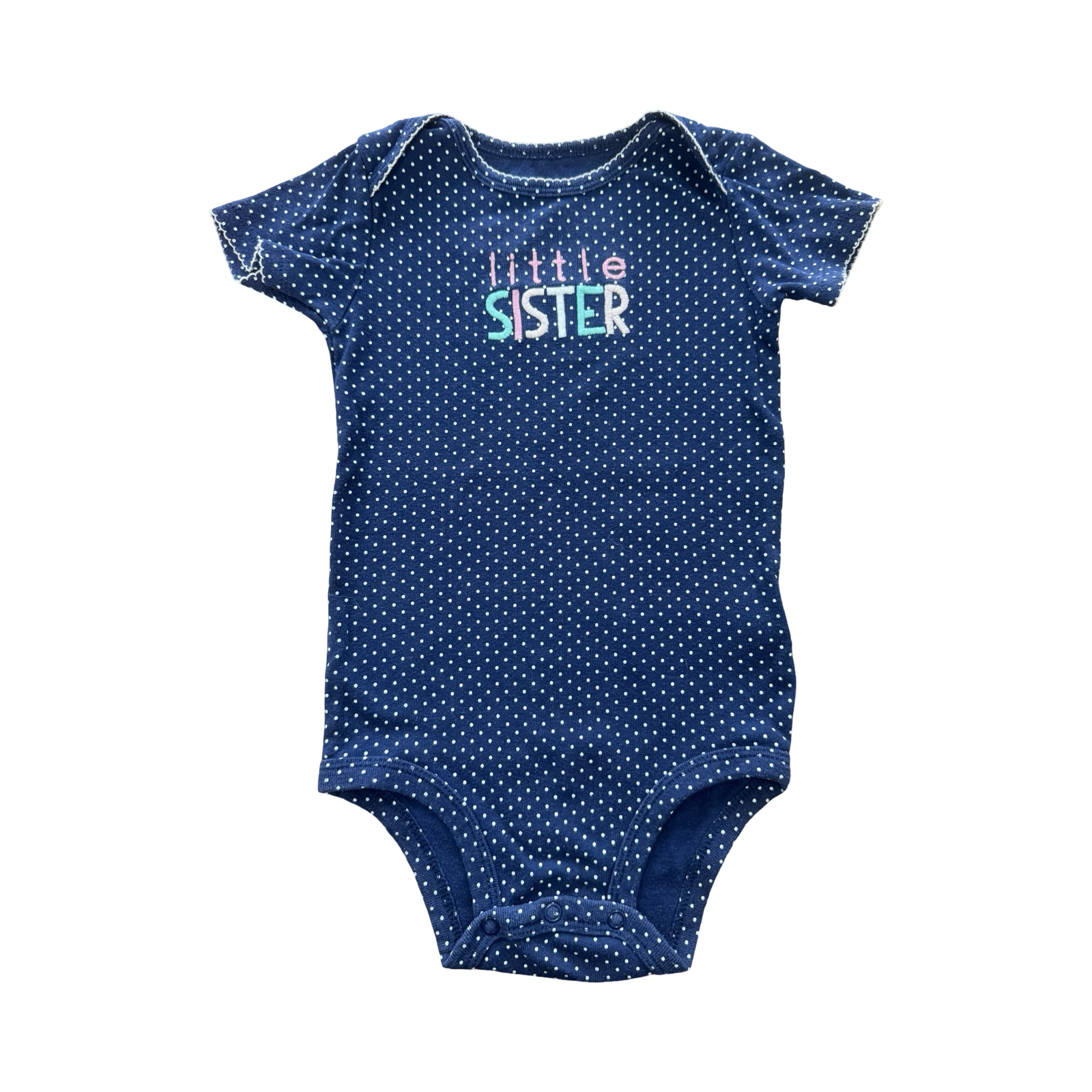 24M Navy Polkadot Little Sister Bodysuit - Simplejoys