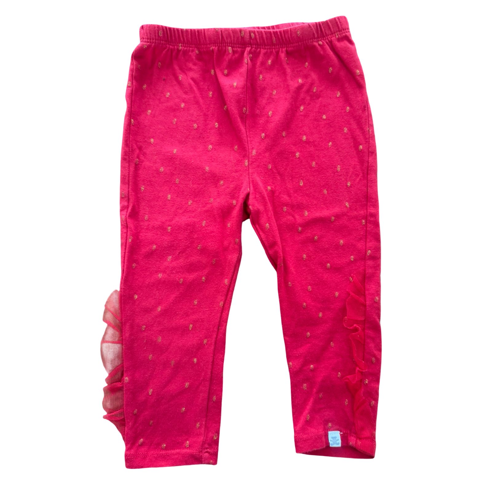 12-18M Red & Gold Tights with Tulle Detail - Woolworths