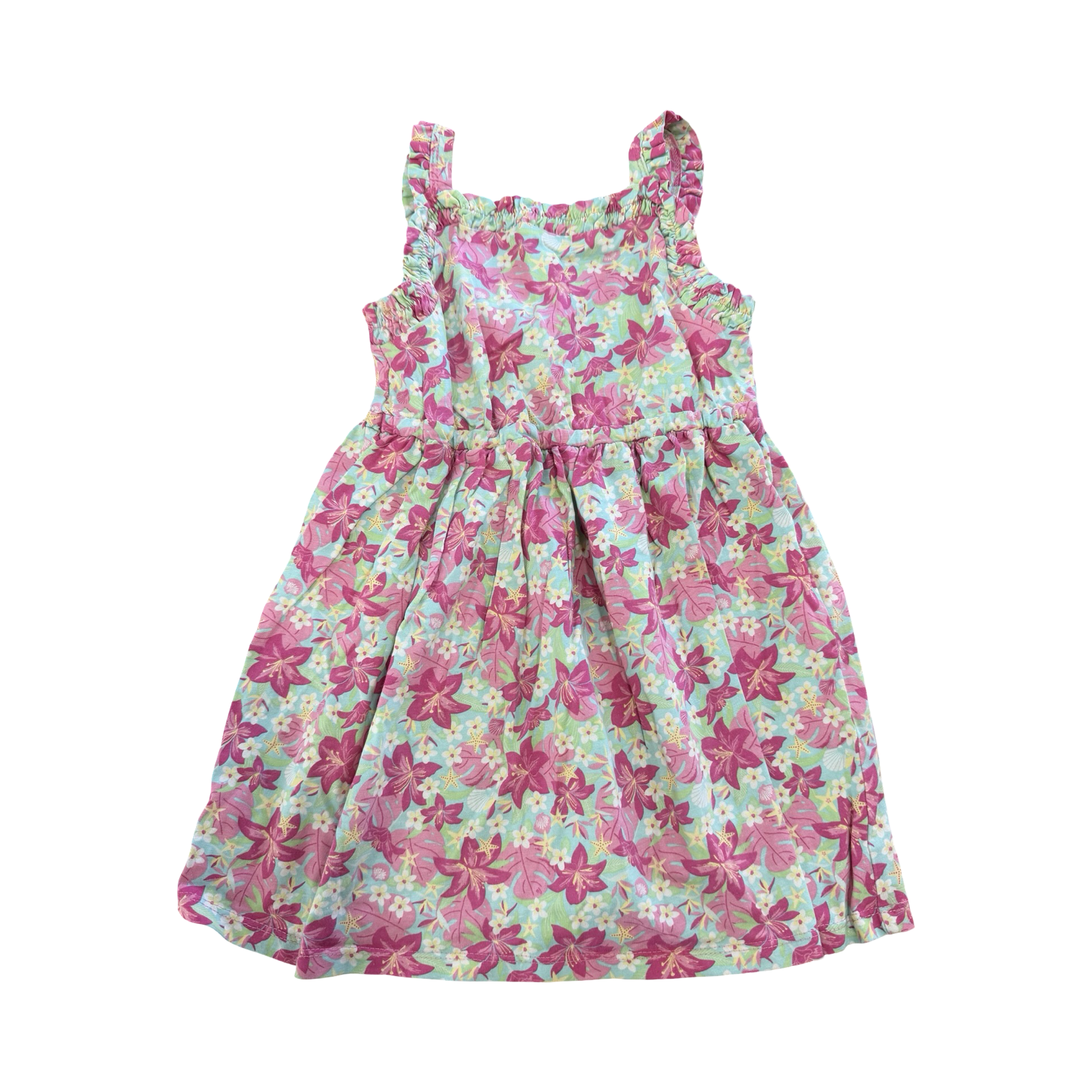4-5Y Pink & Green Cotton Dress - Sergent Major