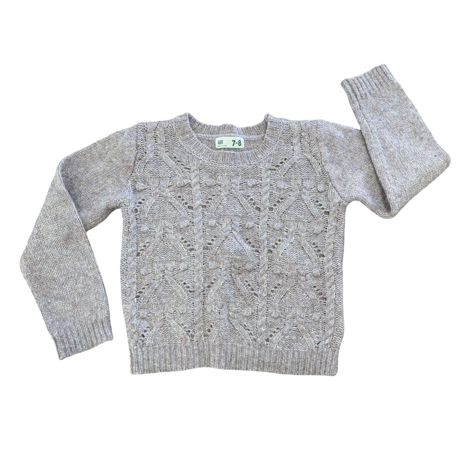 7-8Y Purple Melange Knitted Jersey - Cotton On