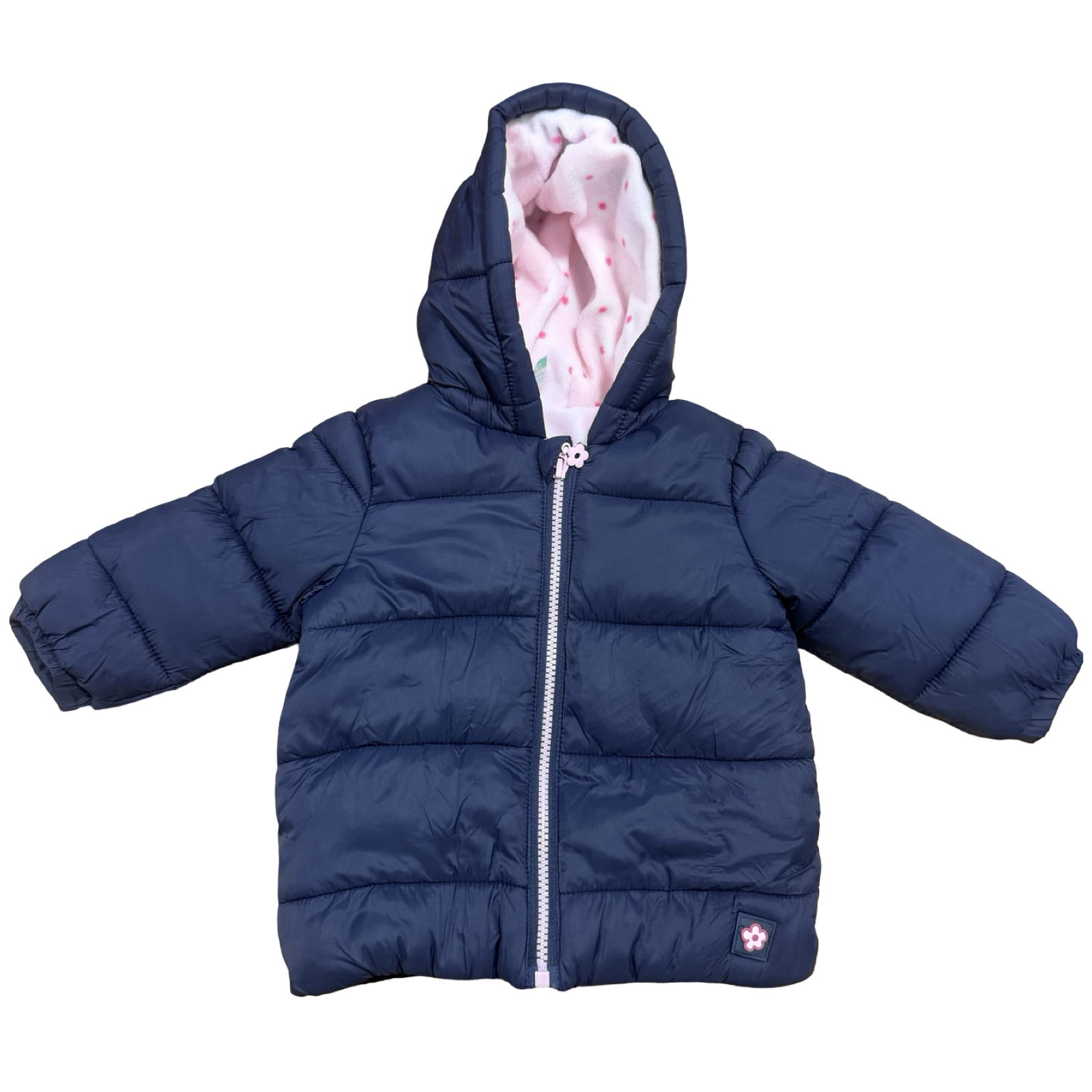 12-18M Navy & Pink Puffer Jacket - Ackermans