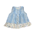 2-3Y Blue & White Floral Cotton Buttoned Top - Zara