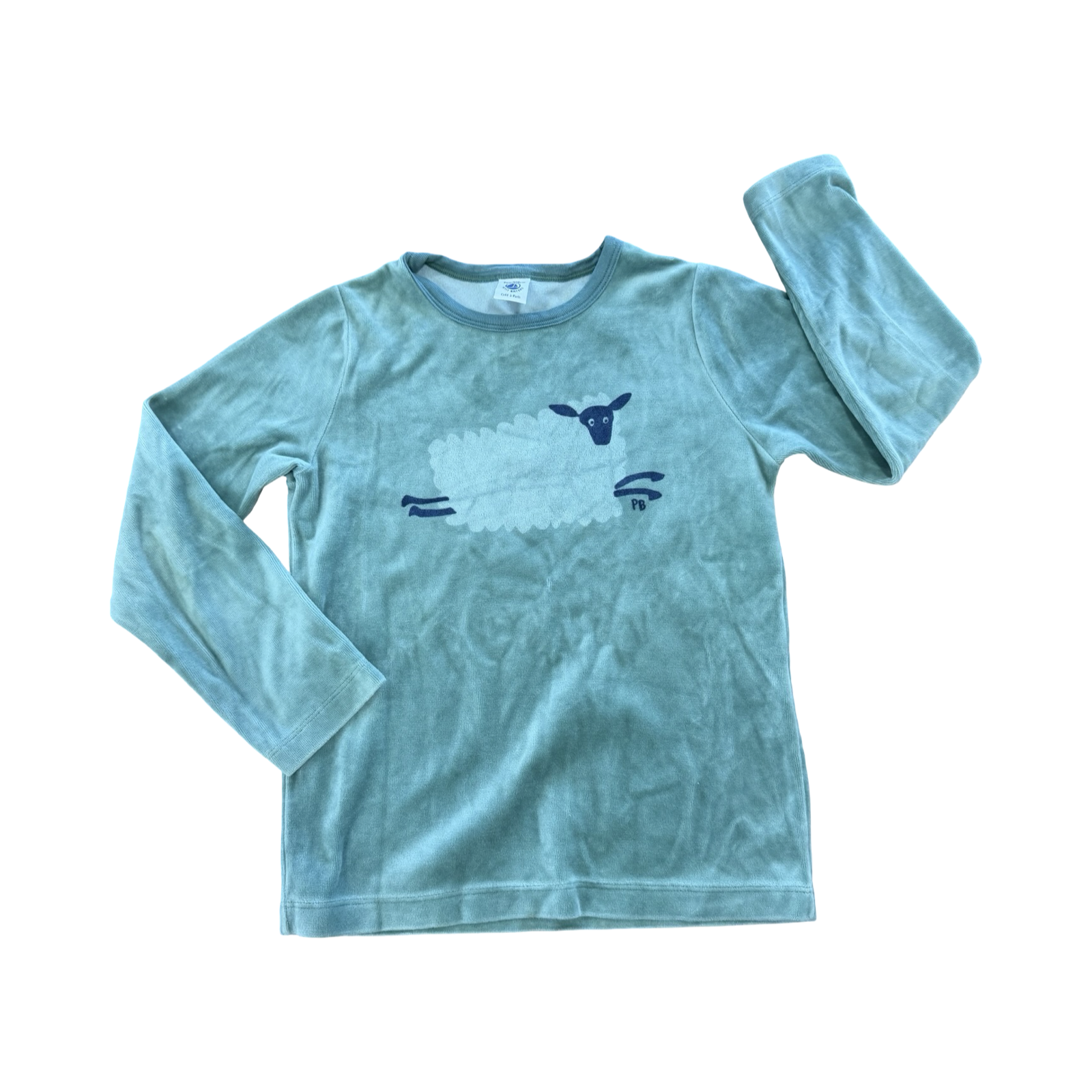 7-8Y Green Sheep Fleece Winter Top - Petit Bateru