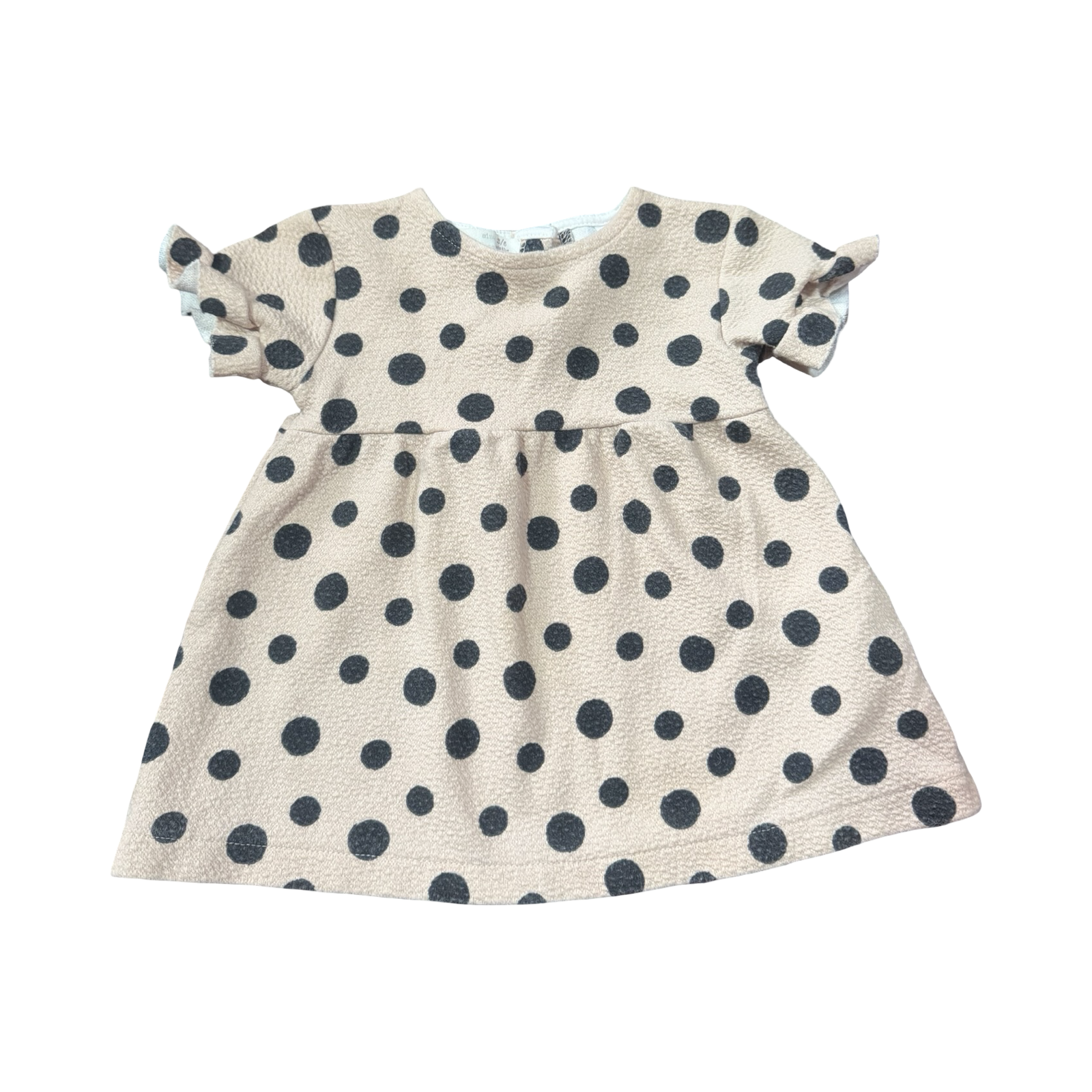 3-6M Beige & Black Polka Dot Dress - Zara