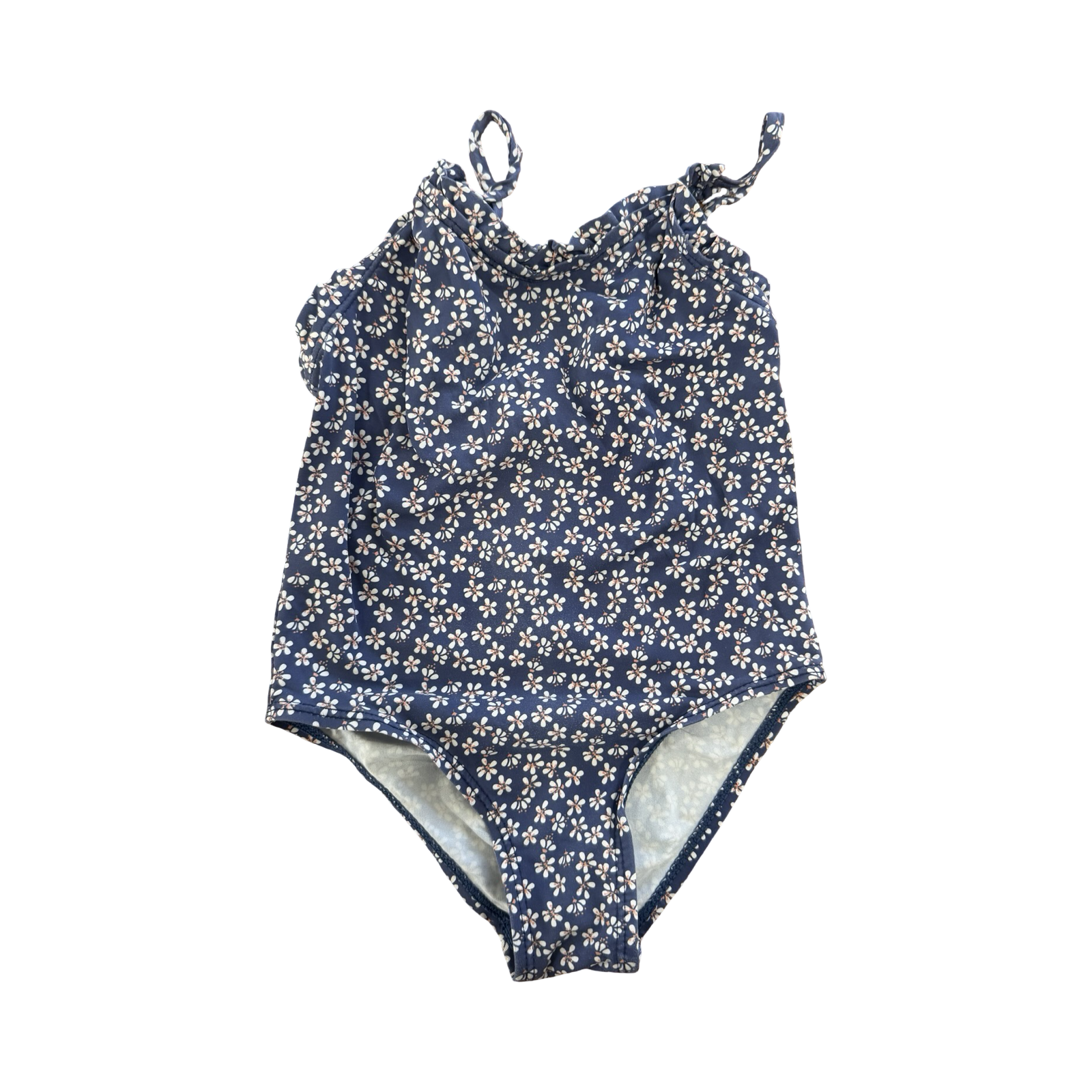 4Y Blue Floral Girls Swimming Costume