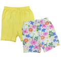 12-18M 2pc Yellow & Floral Shorts - Cuddlesome