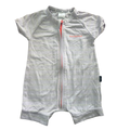 3-6M Purple, Grey & Bright Orange Romper with Zip - Wondersuit