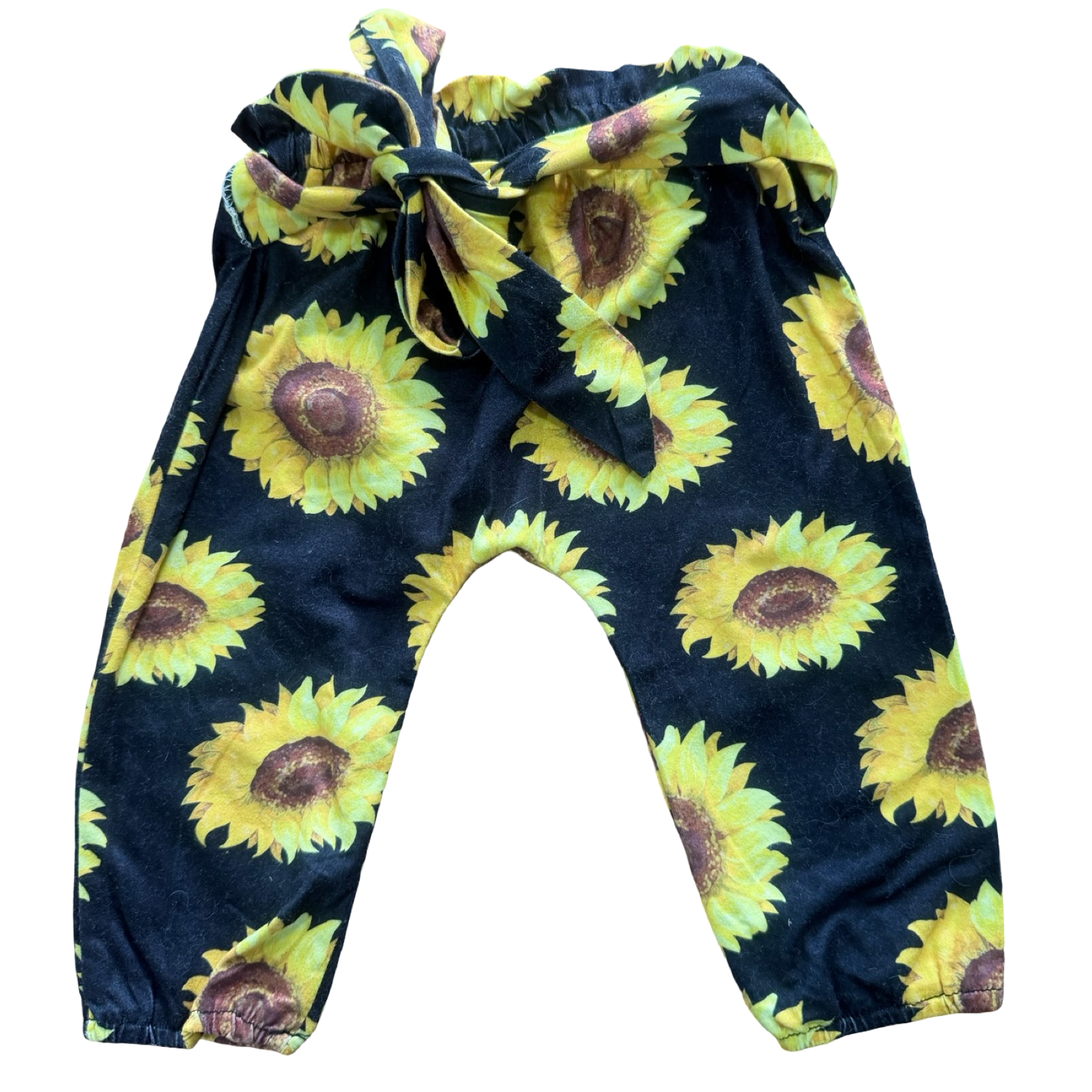 6-12M Black & Yellow Sunflower Fashionable Elasticated Pants