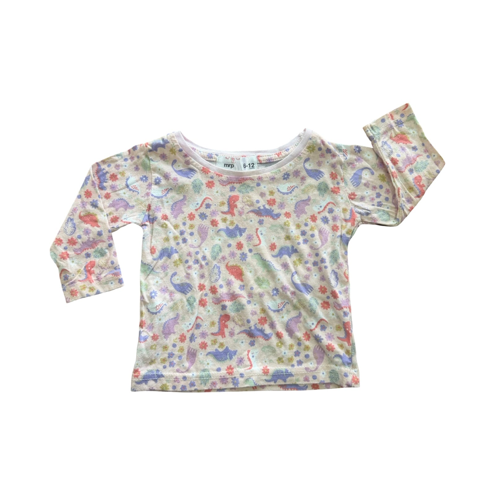 6-12M Pink Dinosaur Long Sleeve T-Shirt - Mr Price