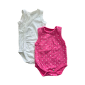 0-3M 2pc Pink & White Bodyvests - Mother's Choice / Woolworths