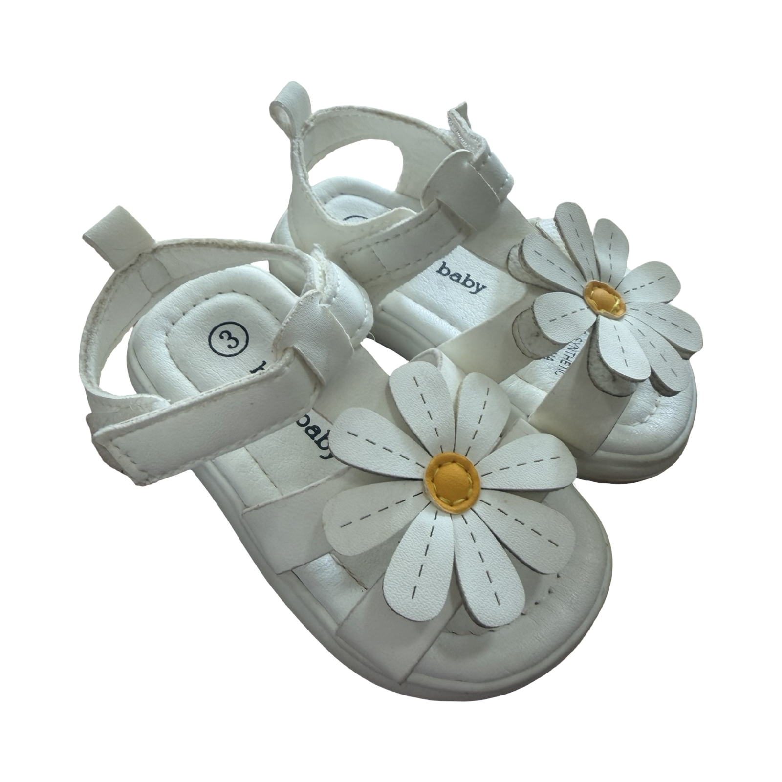 Size 3 White Daisy Sandals - Baby Baby