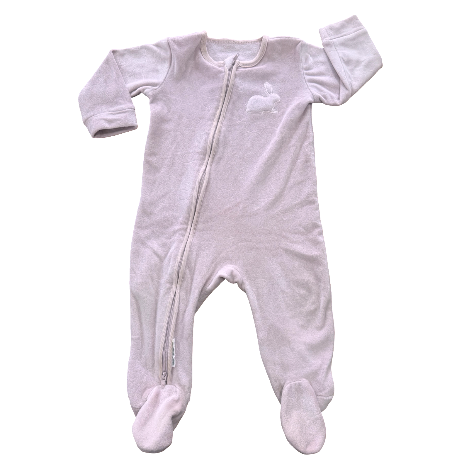 6-12M Lilac Pink Bunny Zipper Onesie - Woolworths