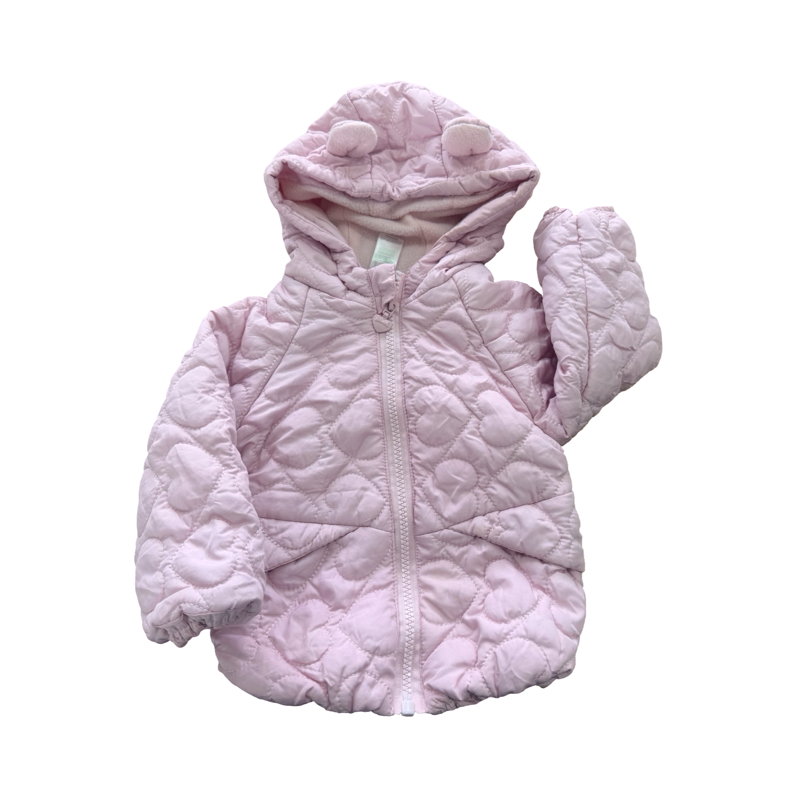 6-12M Pink Hear Puffer Jacket - Mr Price