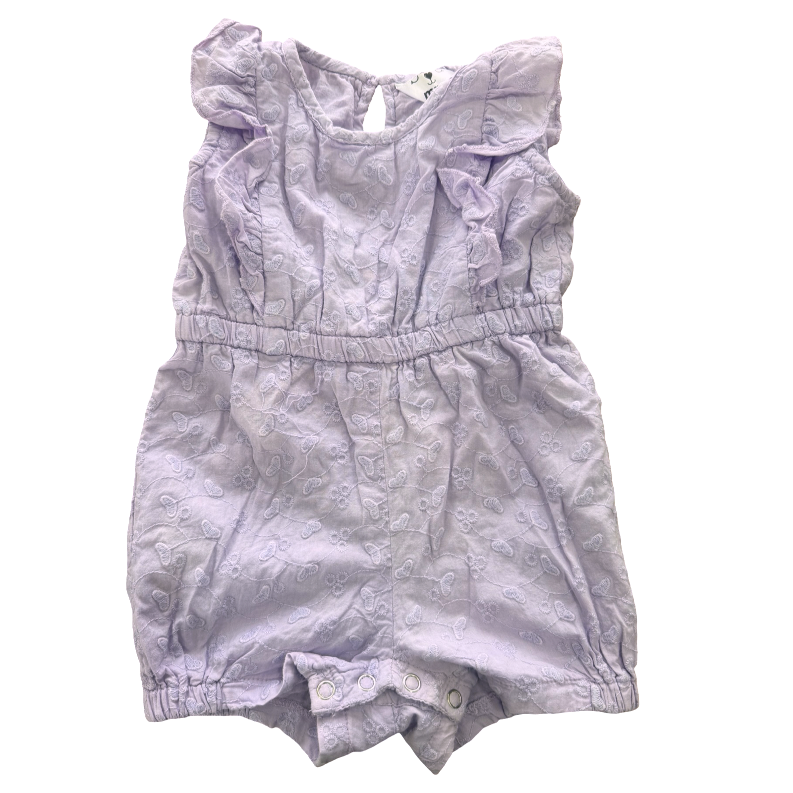 6-12M Purple Cotton Bodysuit with Hearts - Mr Price