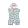 6-12M White Flower & Heart Cotton Romper with Beanie - Woolworths