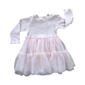 0-3M Pink Ribbed Dress with Tutu Shiny Tulle - Mr Price